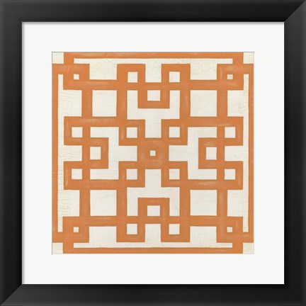 Framed Maze Motif I Print