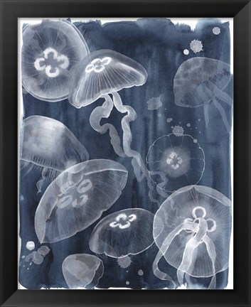 Framed Moon Jellies I Print