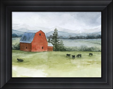 Framed Valley Herd II Print