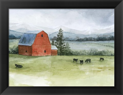 Framed Valley Herd II Print