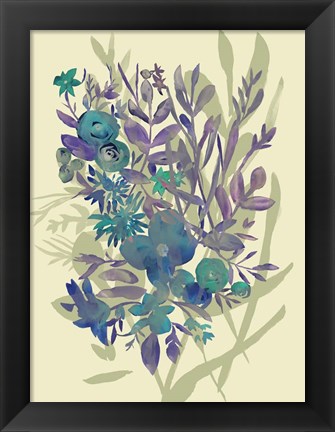 Framed Slate Flowers on Cream I Print