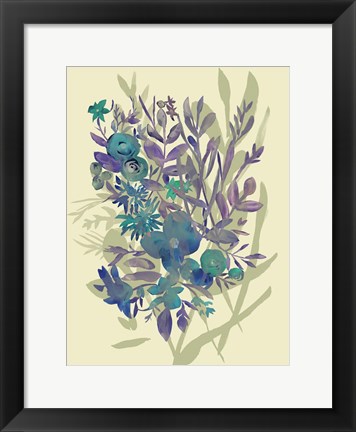 Framed Slate Flowers on Cream I Print