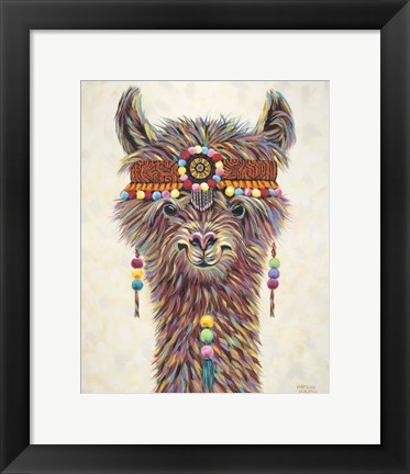Framed Hippie Llama II Print