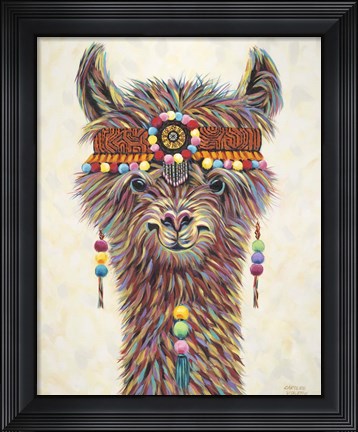 Framed Hippie Llama II Print