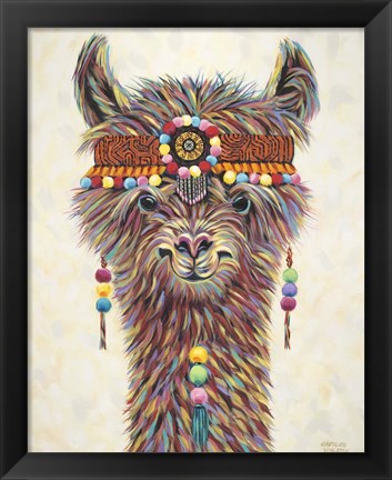 Framed Hippie Llama II Print