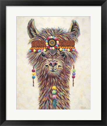 Framed Hippie Llama II Print