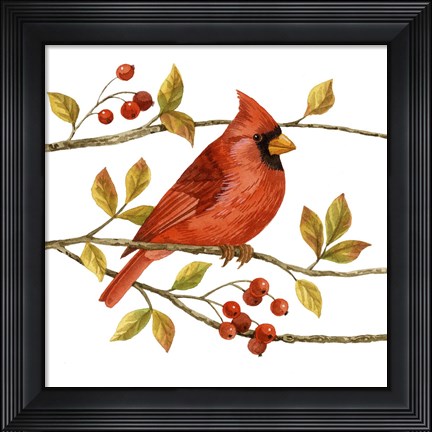 Framed Birds &amp; Berries III Print