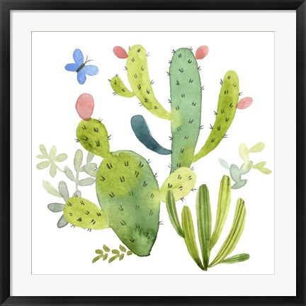 Framed Happy Cactus II Print