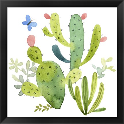 Framed Happy Cactus II Print