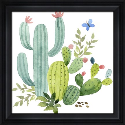 Framed Happy Cactus IV Print
