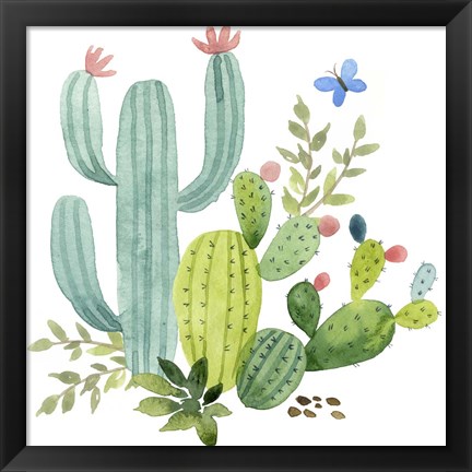 Framed Happy Cactus IV Print