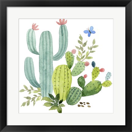 Framed Happy Cactus IV Print