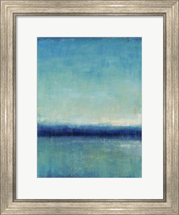 Framed Blue Horizon I Print