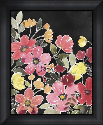 Framed Night Flora II Print