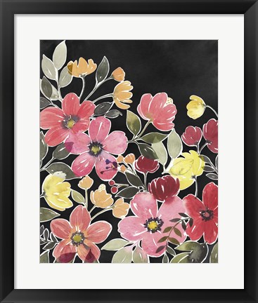 Framed Night Flora II Print