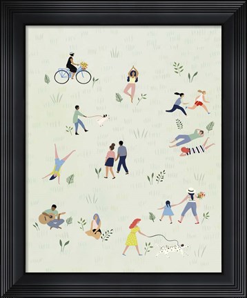 Framed Park People I Print