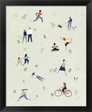 Framed Park People II Print