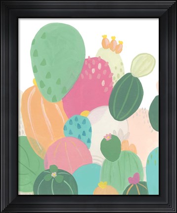 Framed Cactus Confetti I Print