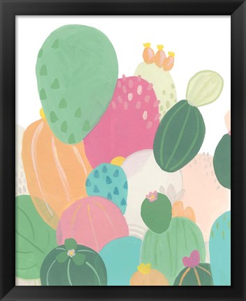 Framed Cactus Confetti I Print