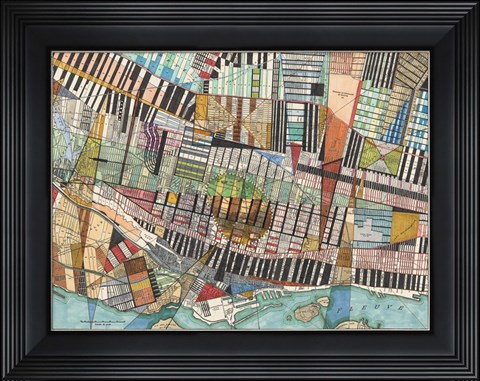 Framed Modern Map of Montreal Print