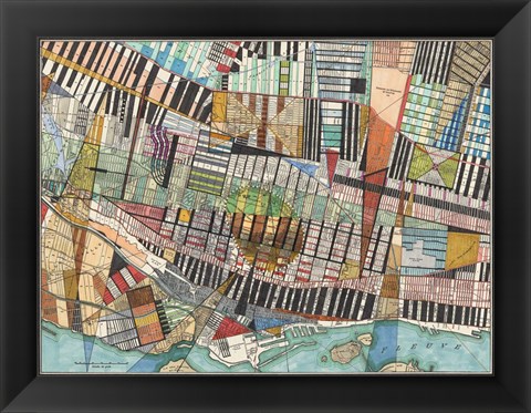Framed Modern Map of Montreal Print