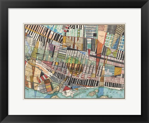 Framed Modern Map of Montreal Print