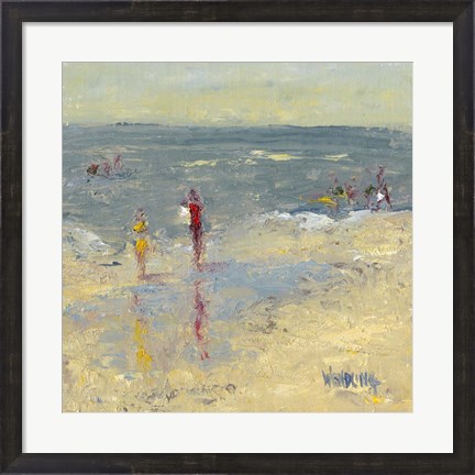 Framed Impasto Beach Day I Print