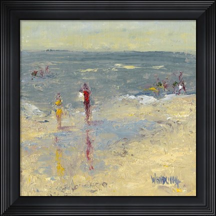 Framed Impasto Beach Day I Print