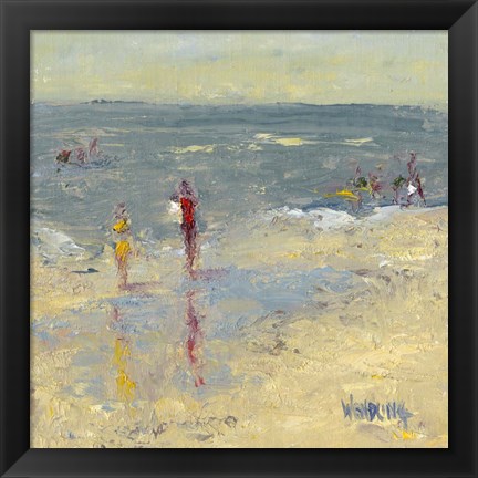 Framed Impasto Beach Day I Print