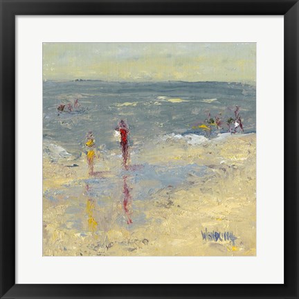 Framed Impasto Beach Day I Print