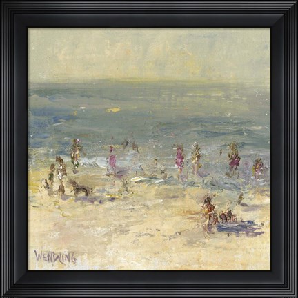Framed Impasto Beach Day II Print