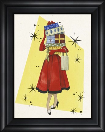 Framed Vintage Christmas I Print