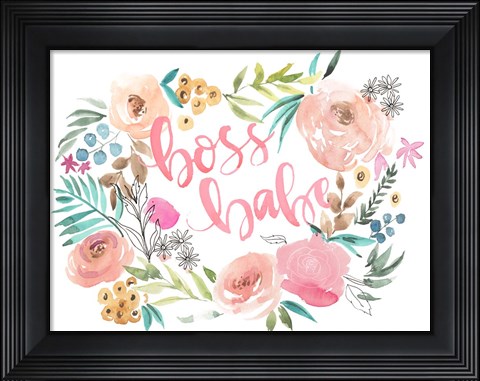 Framed Boss Babe I Print