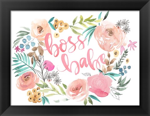 Framed Boss Babe I Print