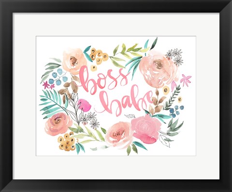 Framed Boss Babe I Print