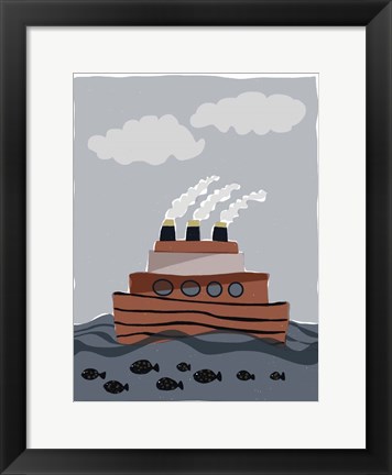 Framed Oceans Ahoy I Print
