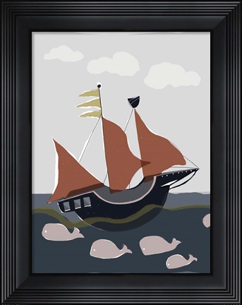 Framed Oceans Ahoy II Print