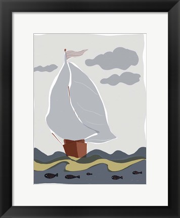 Framed Oceans Ahoy III Print