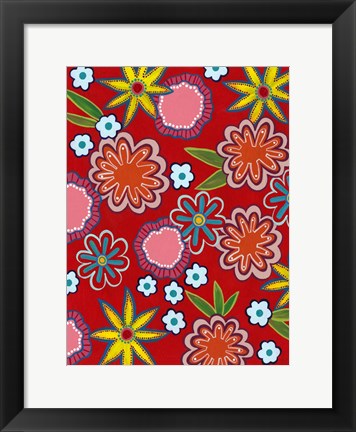 Framed Bright Flowers I Print