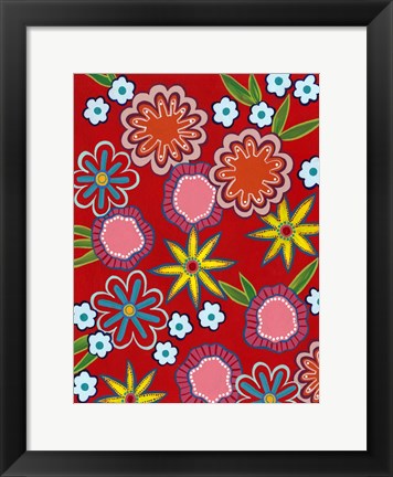 Framed Bright Flowers II Print