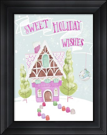 Framed Candy Christmas I Print