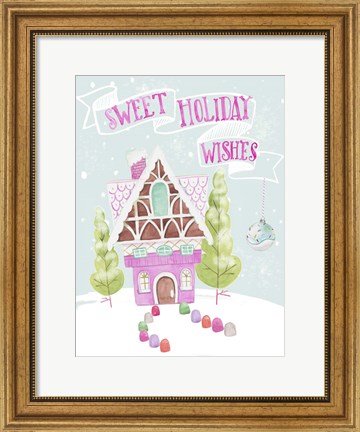 Framed Candy Christmas I Print