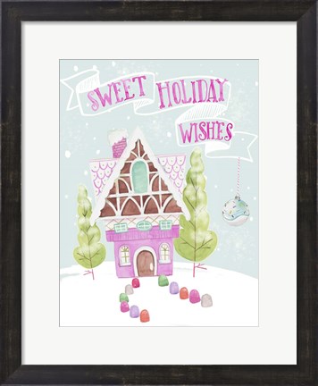 Framed Candy Christmas I Print
