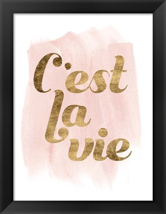 Framed La Vie in Pink IV Print