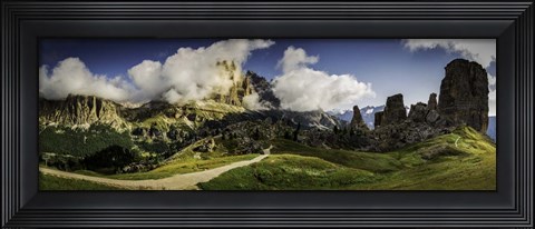 Framed Dolomite Mountain Range Print