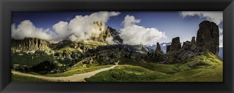 Framed Dolomite Mountain Range Print
