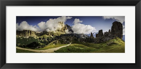 Framed Dolomite Mountain Range Print