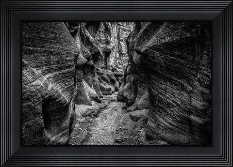 Framed Slot Canyon Utah 7 Black &amp; White Print