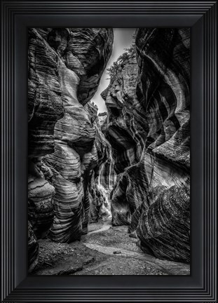 Framed Slot Canyon Utah 8 Black &amp; White Print
