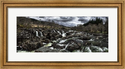 Framed Glen Etive Waterfall Panorama Print
